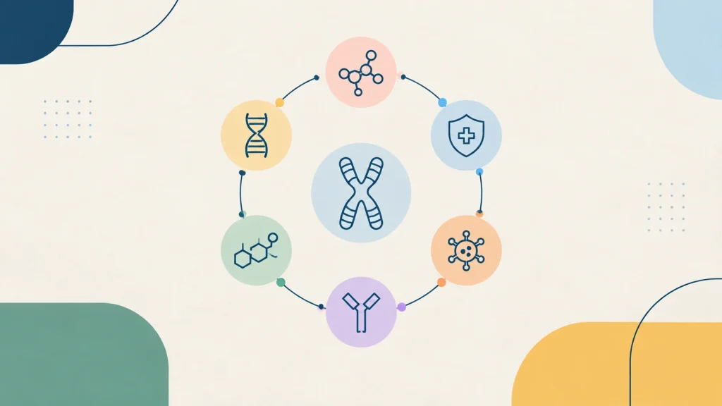 Infográfico sobre doenças autoimunes em mulheres com ícones de células, DNA e sistema imunológico, mostrando possíveis gatilhos e mecanismos no corpo.
